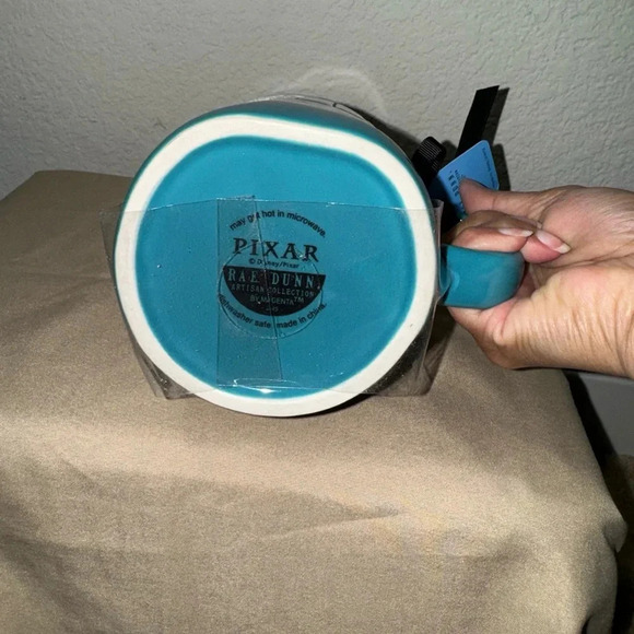 RAE DUNN Monsters Inc "SULLEY" Blue Mug w/ Topper Pixar Disney NEW W TAG - Picture 5 of 5